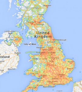 This shows 4g coverage, but we mostly didn't have 3g coverage. And you can see that our highland portion of the trips are not well-covered.